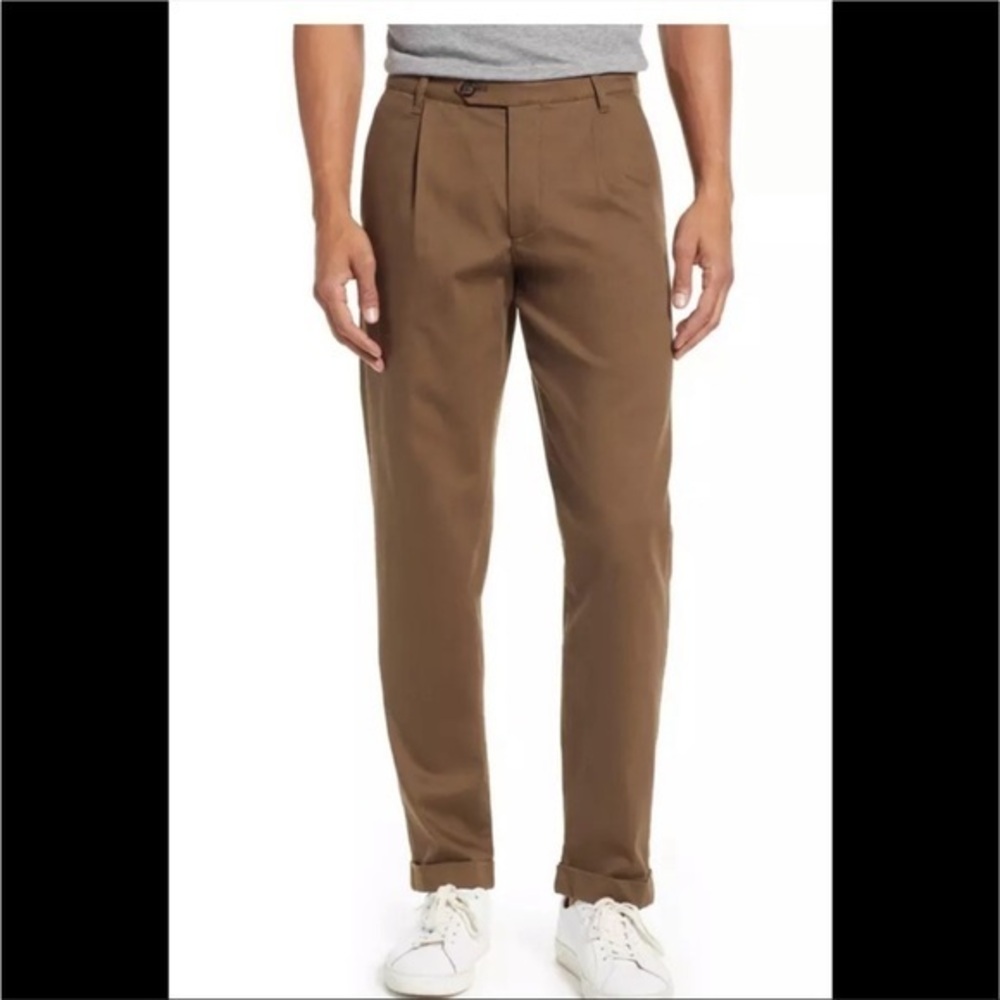NEW TED BAKER‎ 38 Charl Slim Wide Leg Cuffed Trouser Pants Khaki